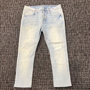 All Saints Cigarette Jeans Light Blue Distressed.